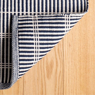 Farmhouse Navy Stripe 5'x8' Reversible Indoor/Outdoor Rug