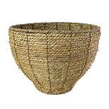Large Dry Basket Planter Seagrass & Metal - Foreside Home & Garden