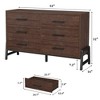 6 Drawer Dresser for Bedroom, 52"W Wooden Chest of Drawers with Metal Legs, Clothes Storage Organizer, Dresser TV Stand for Hallway - 3 of 4