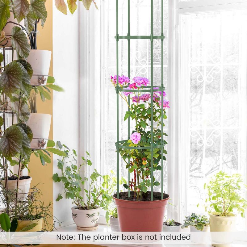 Costway 2-Pack Garden Trellis 56" Plant Support & Tomato Cages with Adjustable Height, 5 of 11