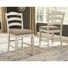 Realyn Counter Height Barstool Chipped White - Signature Design by Ashley: Upholstered, Wood Frame, Ladder-Back - 3 of 4