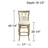 Kensington Hill Trevi Gold Swivel Bar Stool 26 1/4" High Traditional Round Cushion with Backrest for Kitchen Counter Height Island - 4 of 4