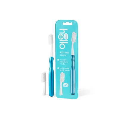 hello Sustainable Manual Toothbrush + Refill Starter Kit - Blue