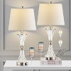 Aortzio Set of 2 Modern Glass Table Lamps,Bedside Lamp with 2USB,3-Way Dimmable - 2 of 4