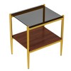 NicBex Side Table Set of 2 Simple End Table with Storage Shelf, Glass Tabletop and Black Legs 2-Piece Coffee Table for Living Room - 3 of 4