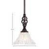 Toltec Lighting Elegante 1 - Light Pendant in  Dark Granite with 7" Frosted Crystal Shade - 2 of 2