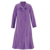 Collections Etc Textured Fleece Button-Front Long Robe with Pockets - 3 of 4