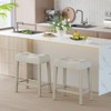 Tangkula 24" Bar Stools Set of 2 w/ Footrest Rubber Wood Frame for Kitchen Island - 2 of 4