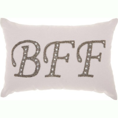 Silver Grey Embroidered Cotton BFF Kids Pillow