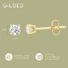 Gilded Lab-Grown Diamond 10KT White Gold & Yellow Gold Stud Earrings for Women, Round Cut, 1/5, 1/4, 1/3, 3/8, 1/2, 3/4, 1 Carat Total Weight - 4 of 4
