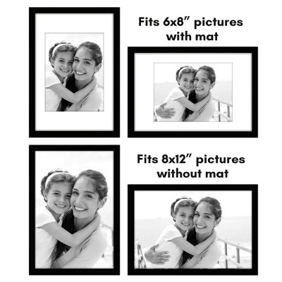 Americanflat Black 8x12 Picture Frame Set with Plexiglass Cover
