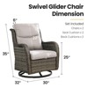 Outdoor Swivel Rocker Patio Chairs - 360 Degree Swivel Glider Seating Wicker Rocking Chairs Set of 2 with High Back for Porch Balcony Deck - 3 of 4