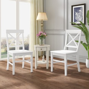 Modern Dining Chairs Set of 2, Farmhouse Acacia Wooden Dining Chairs, Armless Kitchen Chair-Christopher Knight Home - 1 of 4