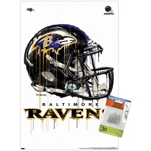 Trends International NFL Baltimore Ravens - Drip Helmet 20 Unframed Wall Poster Prints - 1 of 4