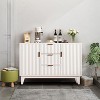 Gaomon Fluted Sideboard Buffet Cabinet, Kitchen 47.2in Large Buffet Storage Cabinet Coffee Bar Cupboard 3 Drawers 2 Doors - 4 of 4