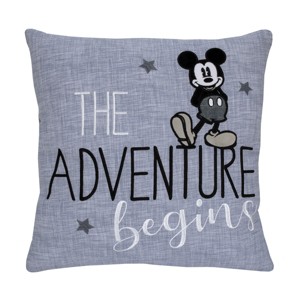 Disney Mickey Mouse - Call Me Mickey Blue and White The Adventure Begins Decorative Throw Pillow - 1 of 4