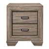 NicBex Nightstand with 2 Drawers,1pc Side Table with Black Cup Pulls  and Brown Finish,23.5 inch Bedside Table for Bedroom,Living Room,Brown/Gray - 2 of 4