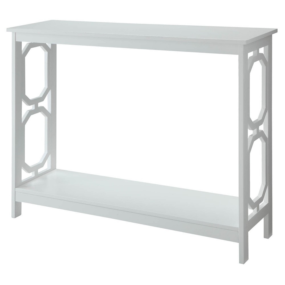 Omega Console Table with Shelf White - Breighton Home