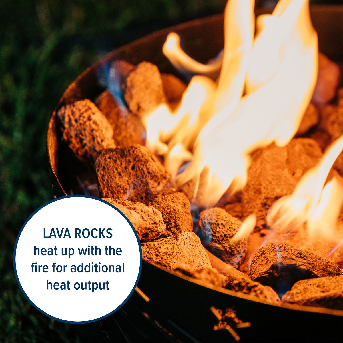 Camco Portable Campfire Outdoor Propane Heater Fire Pit with Lava Rocks, Black - thumbnail 8