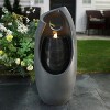 LuxenHome 28.5" Gray Resin Curve Column Sculpture Outdoor Water Fountain with Lights, Garden Waterfall Fountains Indoor and Outdoor Use - 2 of 4