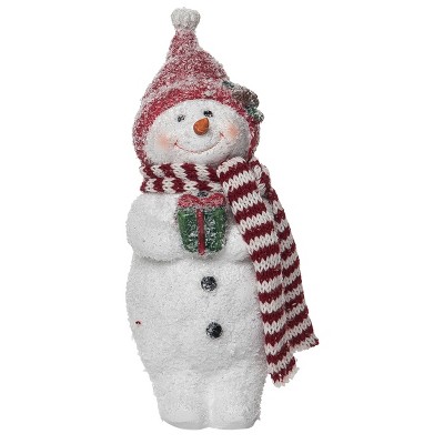 Transpac Resin 7.6 In. Multicolored Christmas Flocked Snowman Decor ...
