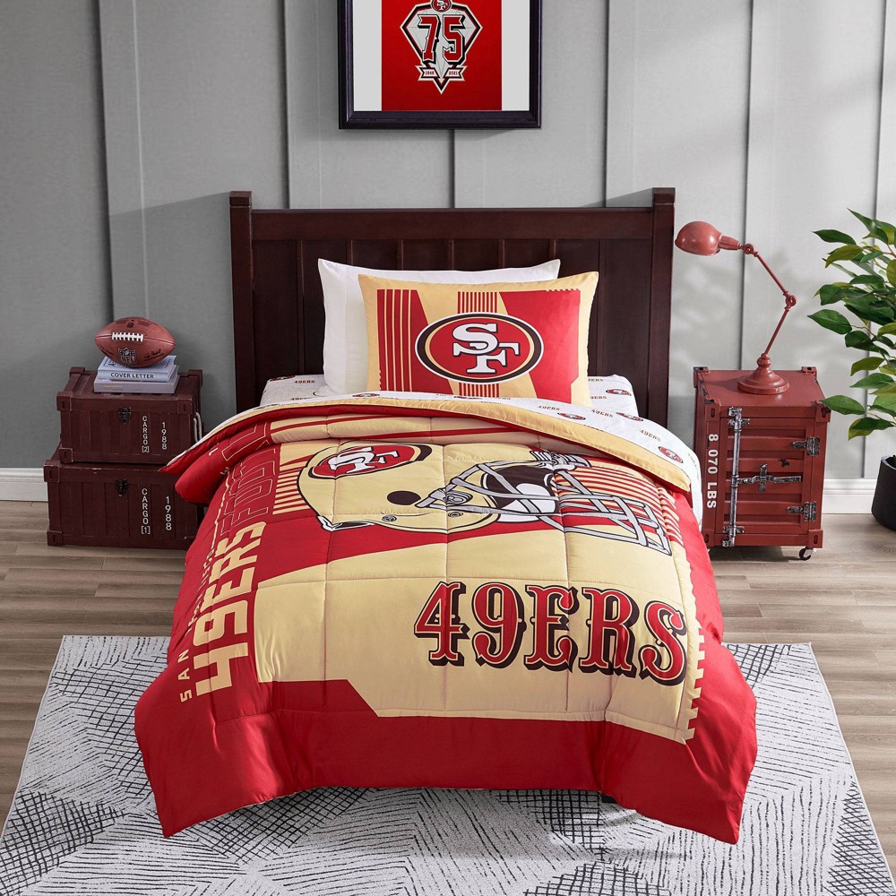 Photos - Bed Linen NFL San Francisco 49ers Status Bed In A Bag Sheet Set - Twin