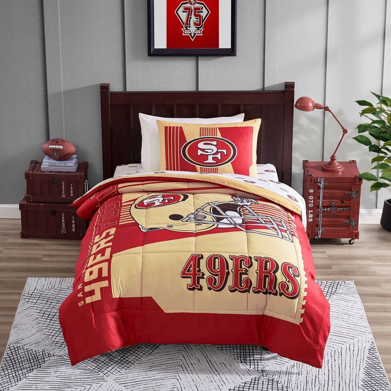 NFL San Francisco 49ers Status Bed In A Bag Sheet Set - Twin, 1 of 2