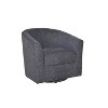 Set of 2 Liria Wooden Upholstered Barrel Chair for Livingroom with Metal Swivel Base| ART OF LIVING DESIGNS - 3 of 4