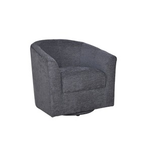 Liria Wooden Upholstered Barrel Chair for Livingroom with Metal Swivel Base| ART OF LIVING DESIGNS - 1 of 4