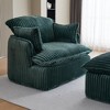 Convertible Compressed Sofa Chair with Ottoman, Modern Corduroy Fabric Armchair for Small Spaces, Living Room, Dorm, or Apartment - 4 of 4