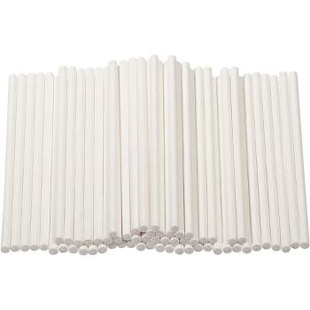 Genie Crafts 300 Pack Cake Pop Sticks - 4-Inch Paper Treat Sticks for Lollipops, Candy Apples, Suckers (White)