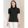 Allegra K Women's Puff Short Sleeve Pointed Collar Work Office Button Down Shirt - 3 of 4