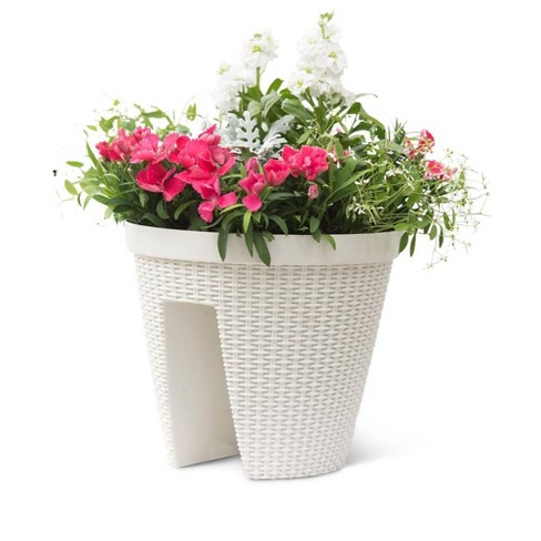 Weave Round Railing Planter, 11 Inch - image 1 of 4