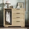 Garvee 43.3'' H Armoire Wardrobe Closet with 4 Drawers and 2 Doors, Hanging Rod, Multifunctional Wooden Dresser with Storage Closet - 2 of 4