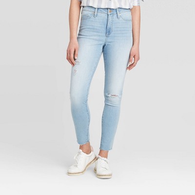 light wash high rise skinny jeans