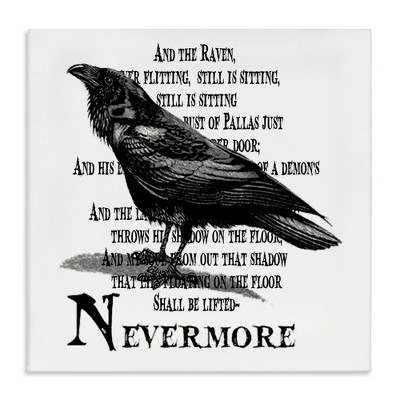Stupell Industries Creepy Halloween Black Crow Raven, 24" x 24"