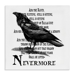 Stupell Industries Creepy Halloween Black Crow Raven, 24" x 24" - 1 of 4