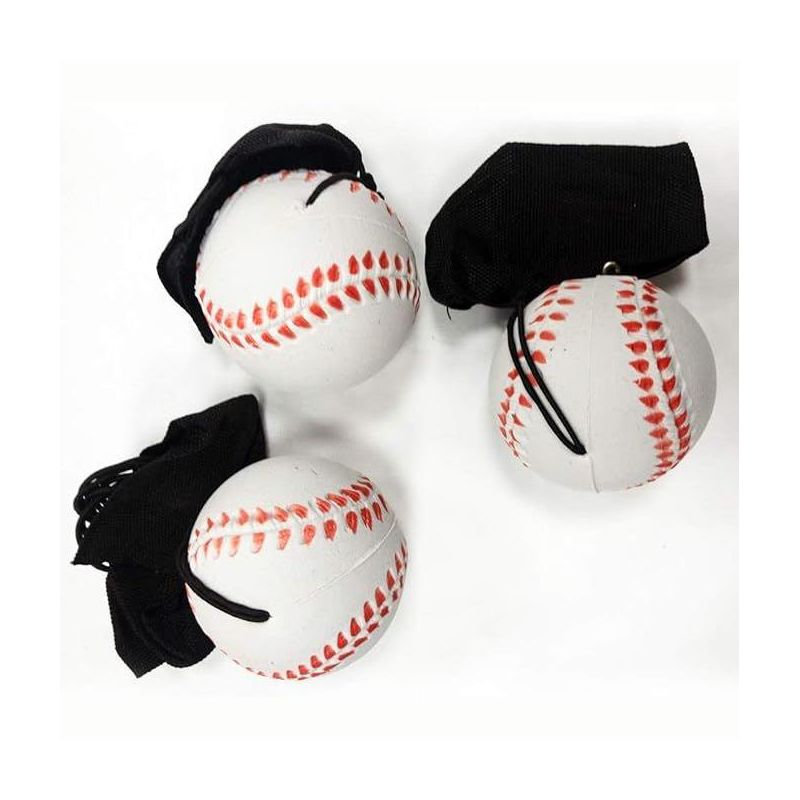 Kicko Returning Baseball on Elastic Cord for Playing Alone- 3 Pack, White, 1 of 4