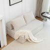 Foldable Corduroy Sofa Bed Sleeper Chair with Pillow,Convertible Twin Floor Mattress Couch with Backrest for Small Spaces-Cuddlewood - 3 of 4