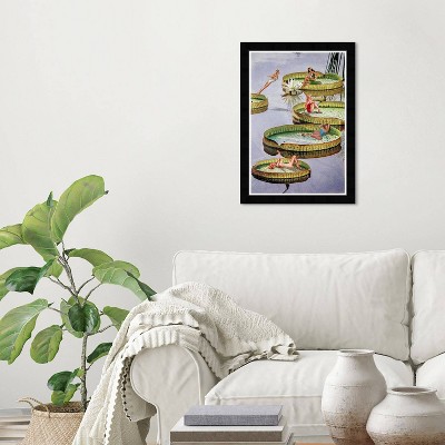 15" x 21" Retro Swim Framed Wall Art Print Green - Wynwood Studio: Modern Style, Digital Fashion Artwork, Black Frame