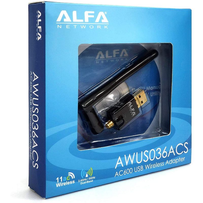Alfa Dual-Band AC600 USB 2.0 Wifi Adapter for Laptop, Desktop PC, 3 of 6