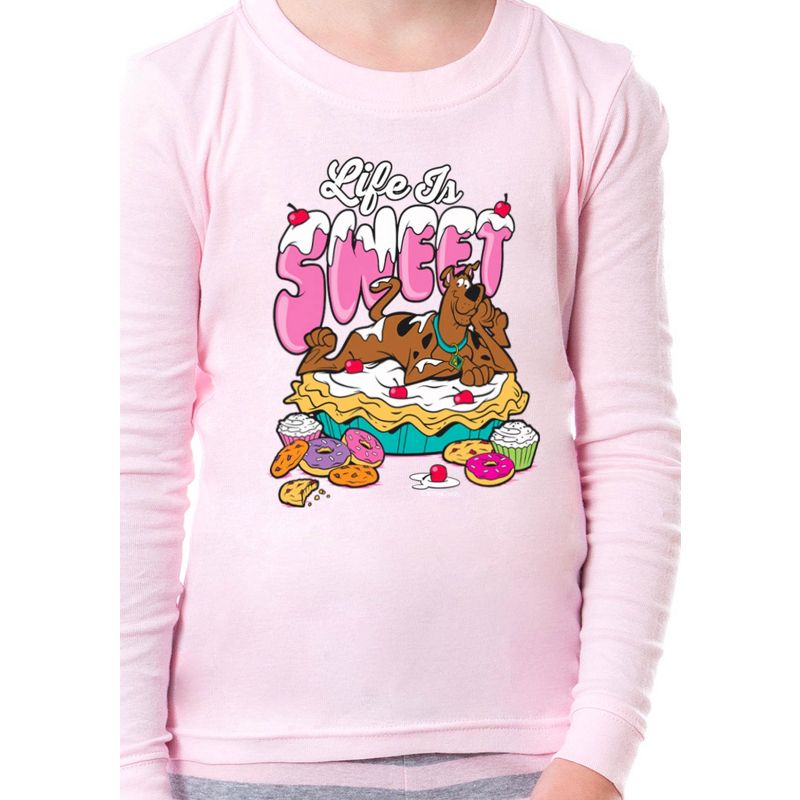 Scooby-Doo Girls' Life Is Sweet Character Donuts Pie Cookies Pajama Set Pink, 3 of 4