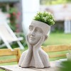 LuxenHome Speckled Beige MgO Happy Bust Head Planter - 2 of 4