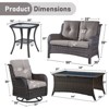 Gymojoy 5 Piece Outdoor Wicker Loveseat Sofa with Patio Swivel Glider Chairs with Coffee Table and Side Table - 3 of 4