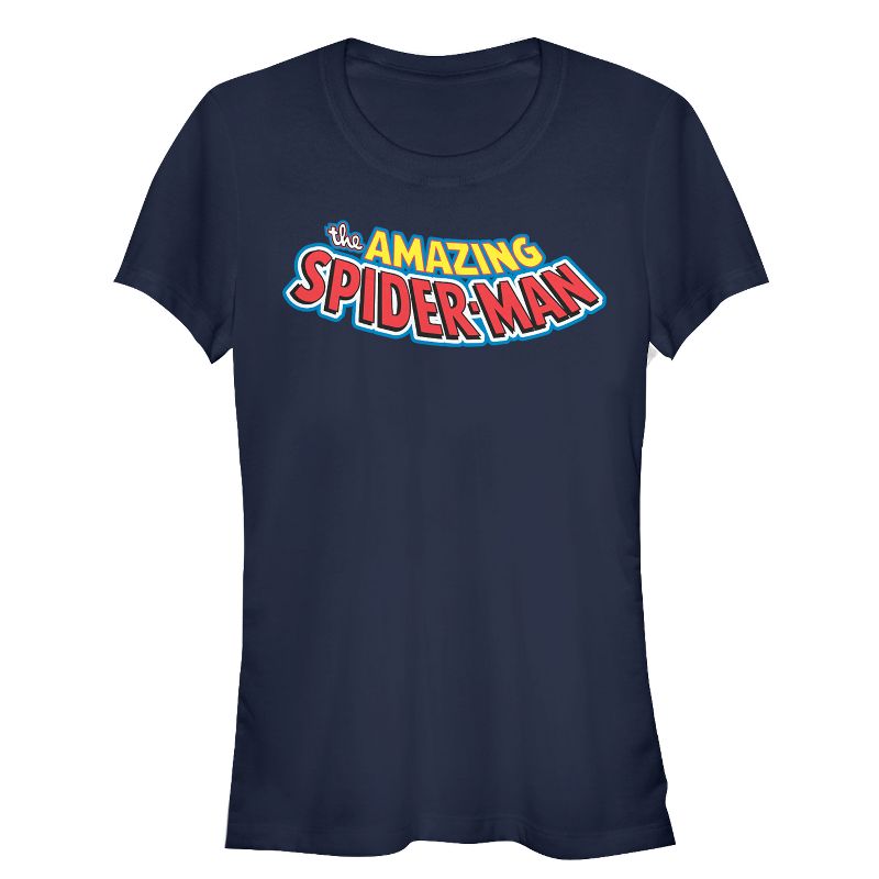 Juniors Womens Marvel Amazing Spider-Man Logo T-Shirt, 1 of 4