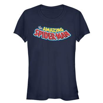 Juniors Womens Marvel Amazing Spider-Man Logo T-Shirt