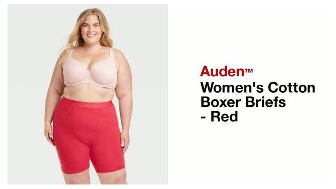 Women's Cotton Boxer Briefs - Auden™ Red, 2 of 6, play video
