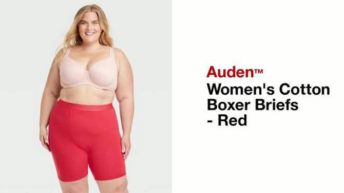 Women's Cotton Boxer Briefs - Auden™ Red, 2 of 6, play video