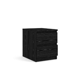 FurniFact,Black 2 Drawer Nightstand - Bedroom Bedside Drawer Storage Furniture - 1 of 4