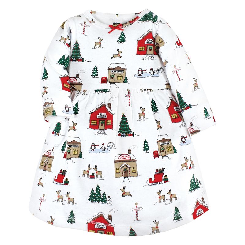 Hudson Baby Infant and Toddler Girl Cotton Dresses, North Pole, 3 of 5